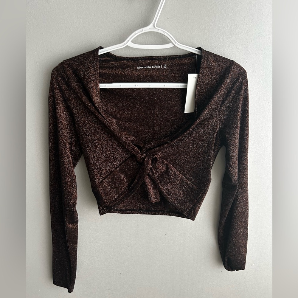 NWT Abercrombie & Fitch Sparkle Cropped Length Long Sleeve